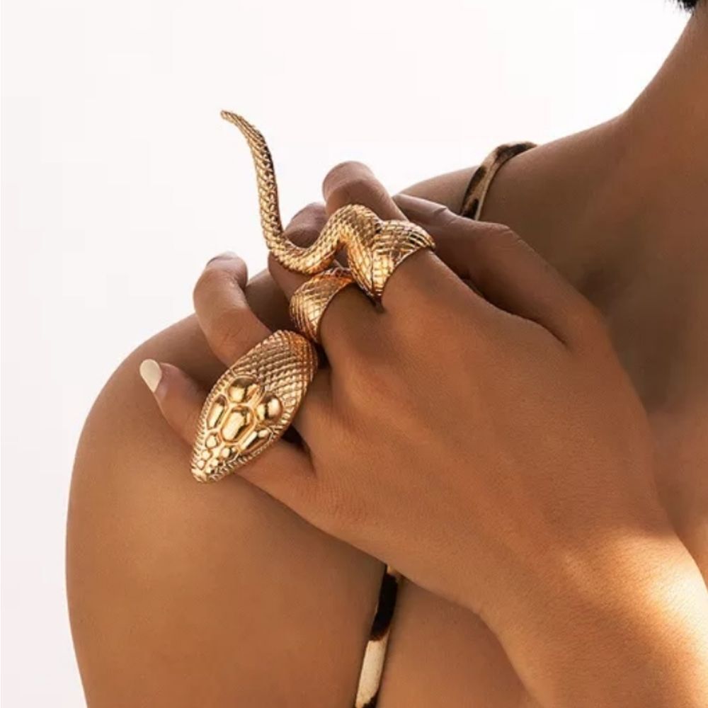 NWOT Set of 3 SILVER Snake Rings 🐍